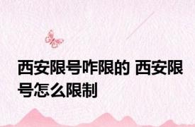 西安限号咋限的 西安限号怎么限制