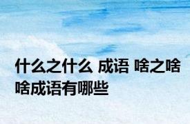 什么之什么 成语 啥之啥啥成语有哪些