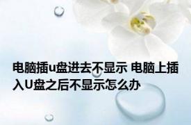 电脑插u盘进去不显示 电脑上插入U盘之后不显示怎么办