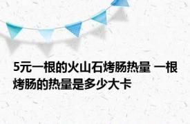 5元一根的火山石烤肠热量 一根烤肠的热量是多少大卡