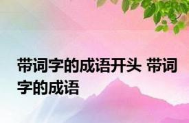 带词字的成语开头 带词字的成语