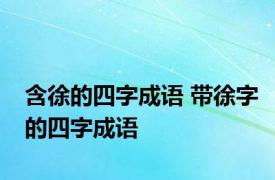 含徐的四字成语 带徐字的四字成语
