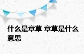 什么是章草 章草是什么意思