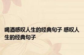 喝酒感叹人生的经典句子 感叹人生的经典句子