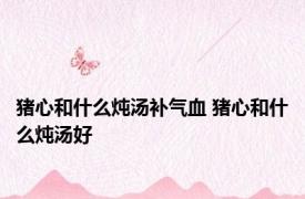 猪心和什么炖汤补气血 猪心和什么炖汤好