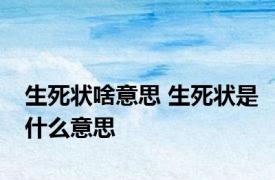 生死状啥意思 生死状是什么意思