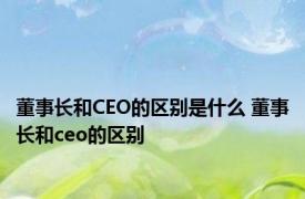 董事长和CEO的区别是什么 董事长和ceo的区别