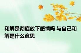 和解是彻底放下感情吗 与自己和解是什么意思