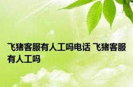 飞猪客服有人工吗电话 飞猪客服有人工吗