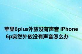 苹果6plus外放没有声音 iPhone 6p突然外放没有声音怎么办