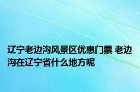 辽宁老边沟风景区优惠门票 老边沟在辽宁省什么地方呢