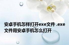 安卓手机怎样打开exe文件 .exe文件用安卓手机怎么打开