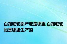 百路驰轮胎产地是哪里 百路驰轮胎是哪里生产的