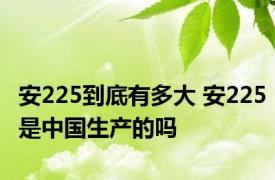 安225到底有多大 安225是中国生产的吗