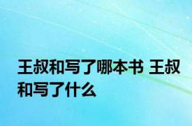 王叔和写了哪本书 王叔和写了什么