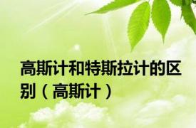 高斯计和特斯拉计的区别（高斯计）