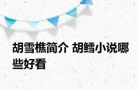 胡雪樵简介 胡鳕小说哪些好看