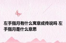左手指月有什么寓意或传说吗 左手指月是什么意思