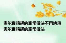 奥尔良鸡翅的家常做法不用烤箱 奥尔良鸡翅的家常做法