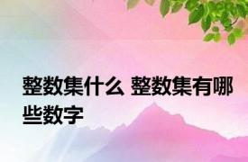 整数集什么 整数集有哪些数字