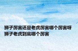 狮子厉害还是老虎厉害哪个厉害呀 狮子老虎到底哪个厉害