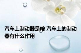 汽车上制动器是啥 汽车上的制动器有什么作用