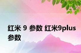 红米 9 参数 红米9plus参数