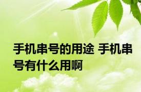 手机串号的用途 手机串号有什么用啊