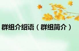 群组介绍语（群组简介）
