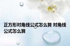 正方形对角线公式怎么算 对角线公式怎么算