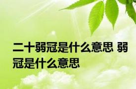 二十弱冠是什么意思 弱冠是什么意思