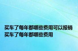 买车了每年都哪些费用可以报销 买车了每年都哪些费用
