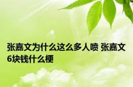 张嘉文为什么这么多人喷 张嘉文6块钱什么梗