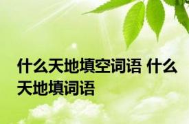 什么天地填空词语 什么天地填词语