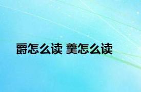 爵怎么读 羹怎么读