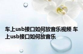 车上usb接口如何放音乐视频 车上usb接口如何放音乐