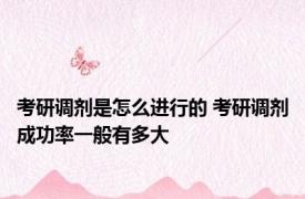 考研调剂是怎么进行的 考研调剂成功率一般有多大