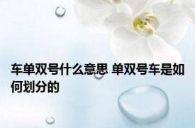 车单双号什么意思 单双号车是如何划分的