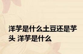 洋芋是什么土豆还是芋头 洋芋是什么