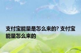 支付宝能量是怎么来的? 支付宝能量怎么来的