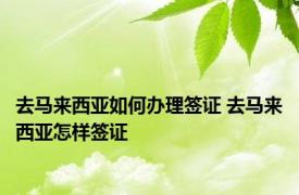去马来西亚如何办理签证 去马来西亚怎样签证