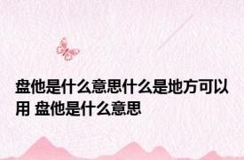 盘他是什么意思什么是地方可以用 盘他是什么意思