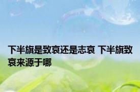 下半旗是致哀还是志哀 下半旗致哀来源于哪