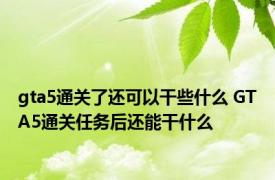 gta5通关了还可以干些什么 GTA5通关任务后还能干什么