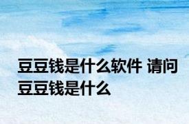 豆豆钱是什么软件 请问豆豆钱是什么