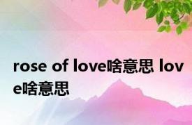 rose of love啥意思 love啥意思