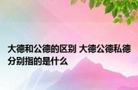 大德和公德的区别 大德公德私德分别指的是什么