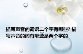 描写声音的词语二个字有哪些? 描写声音的词有哪些是两个字的