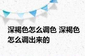 深褐色怎么调色 深褐色怎么调出来的