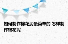 如何制作棉花泥最简单的 怎样制作棉花泥